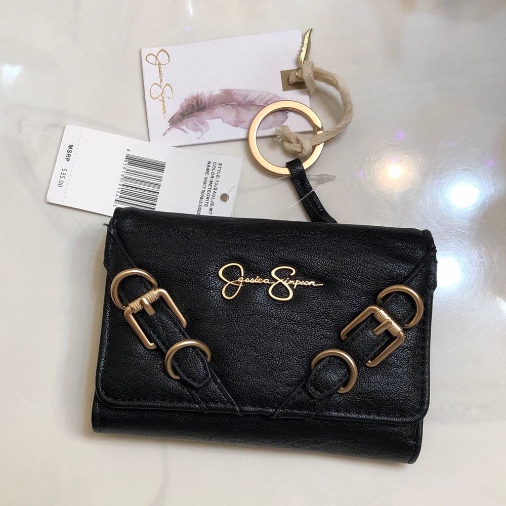 Jessica Simpson Nancy Double Sided Trifold Wallet Color Meteorite NWT